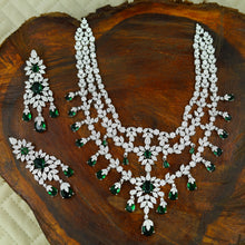 Round Neck Zircon/AD Necklace Set 12945-31
