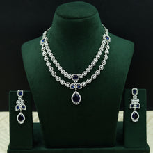 Round Neck Zircon/AD Necklace Set 12941-31