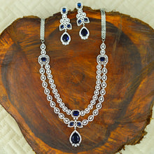 Round Neck Zircon/AD Necklace Set 12941-31