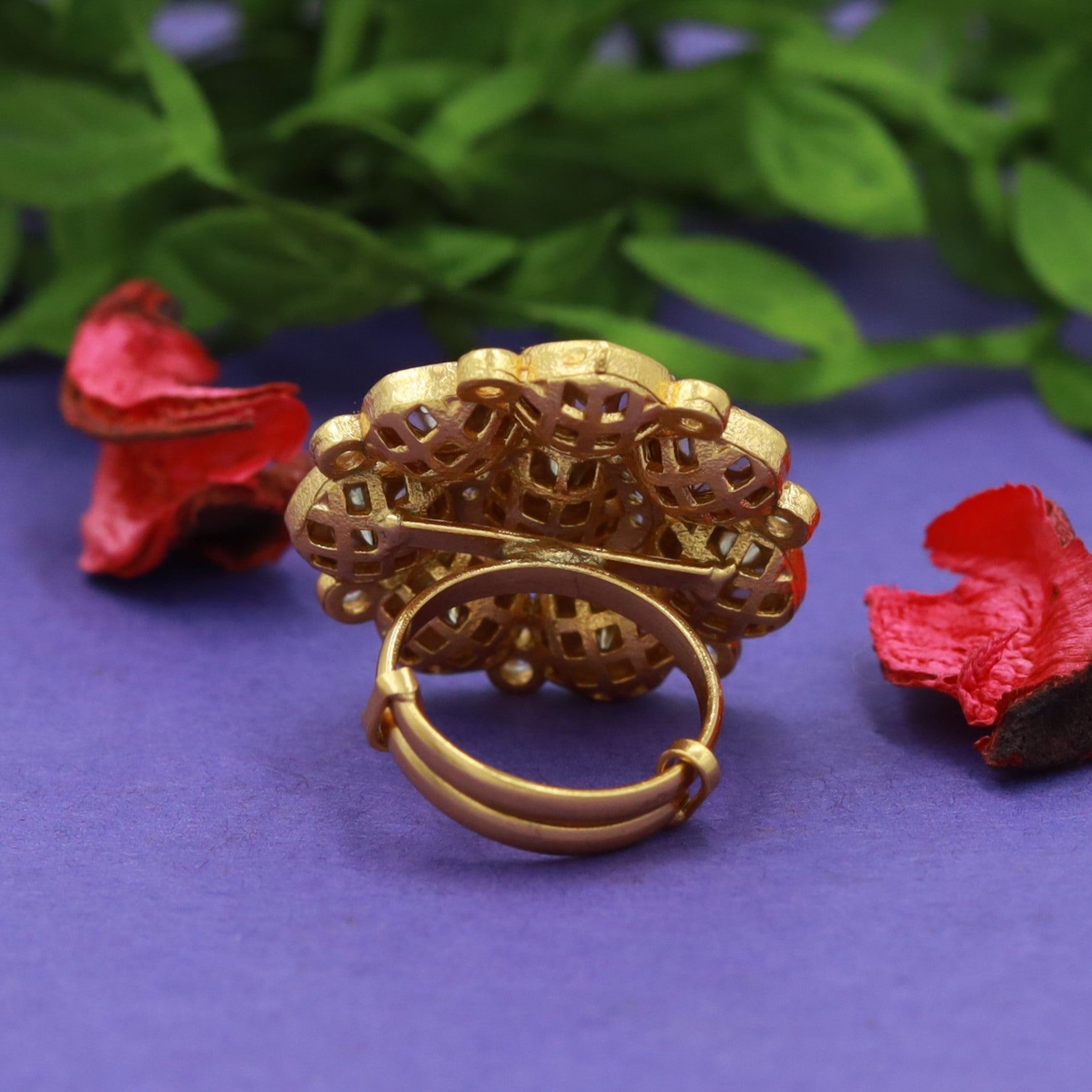 Sabyasachi Inspired Moissanite Kundan Ring 16831-87