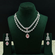 Round Neck Zircon/AD Necklace Set 12941-31