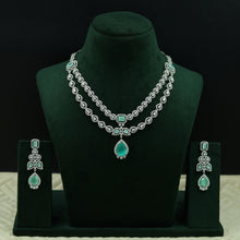 Round Neck Zircon/AD Necklace Set 12941-31