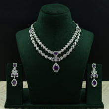Round Neck Zircon/AD Necklace Set 12941-31