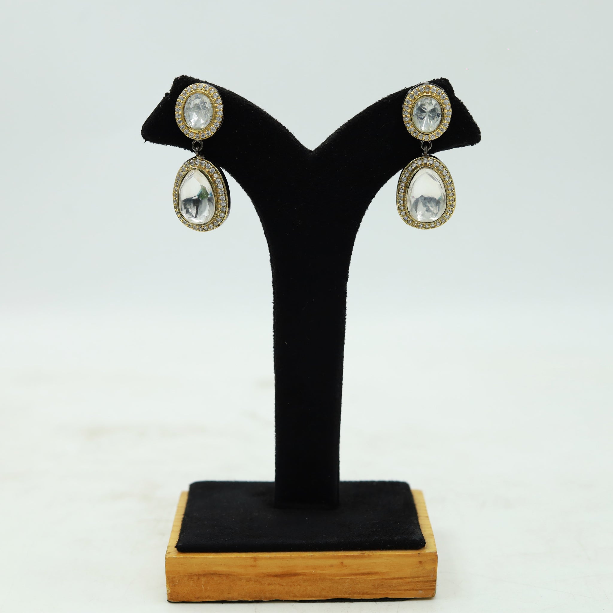 Sabyasachi Inspired Moissanite light Kundan Earring 17021-87