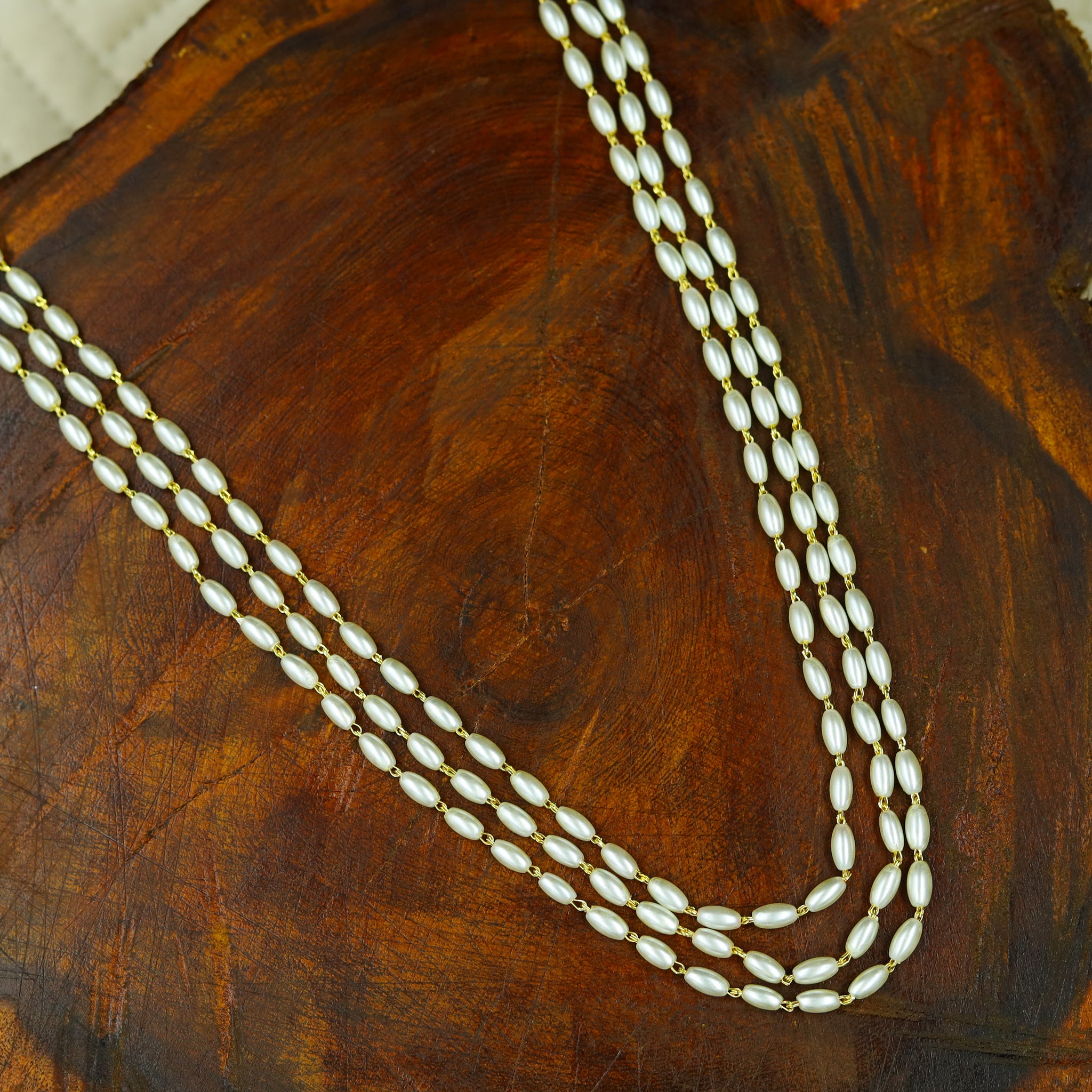 Round Neck Pearl Necklace Set 12870-31