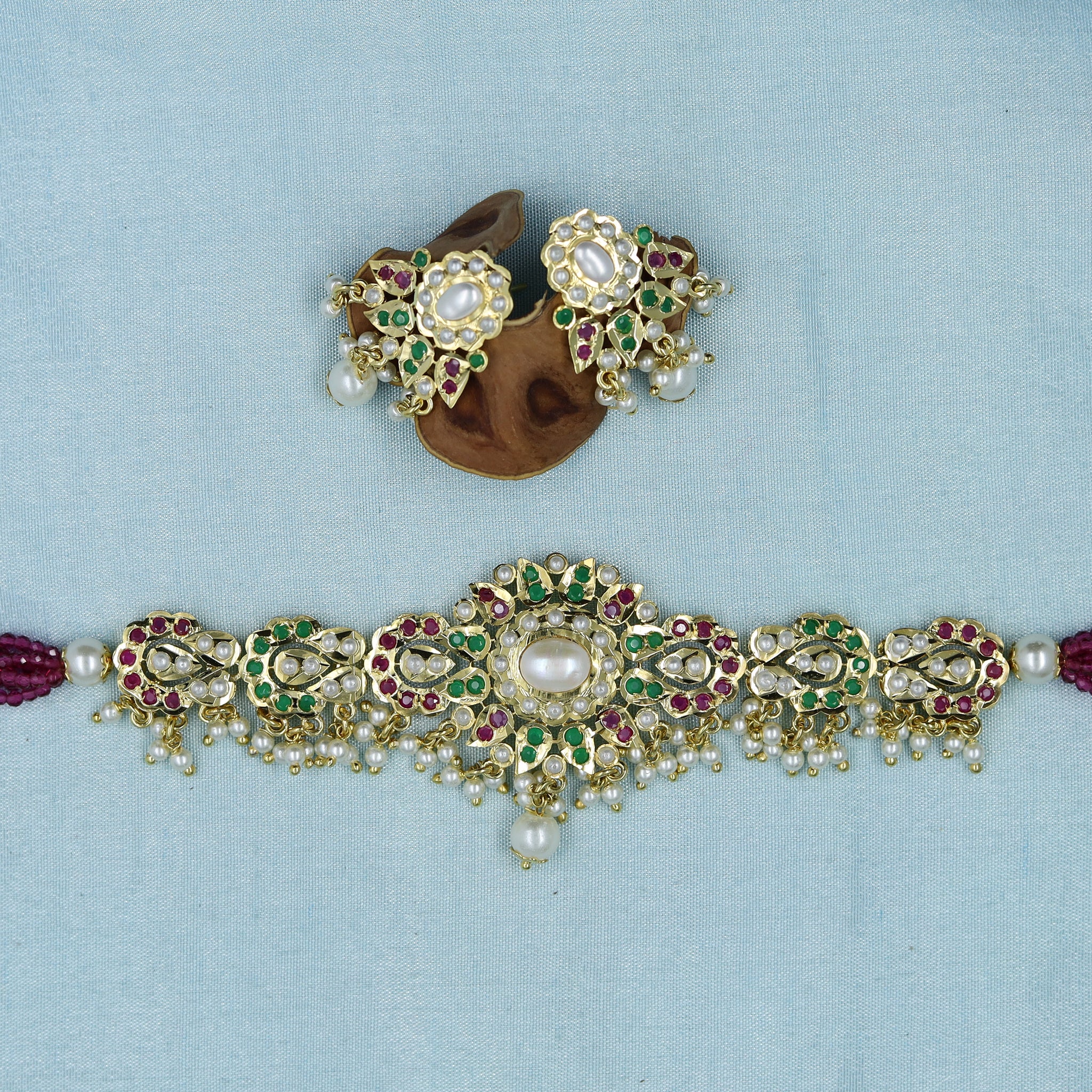 Choker Jadau Necklace Set 11355-48