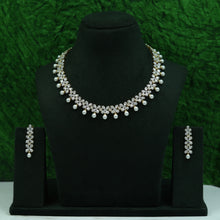 Round Neck Pearl Zircon/AD Necklace Set 16593-31