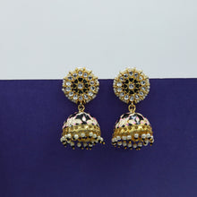 Black Kundan Earring 6984-0248