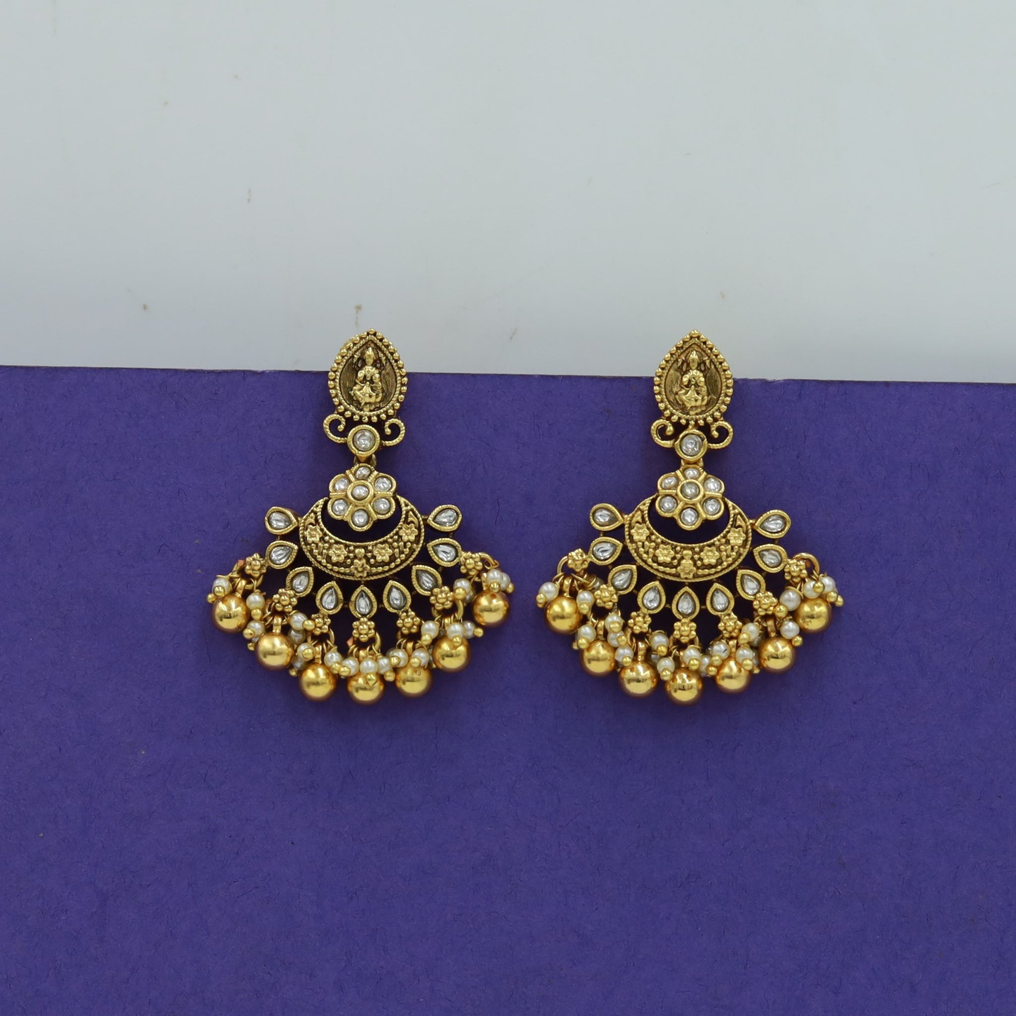 Chandbali Temple Earring 16781-28