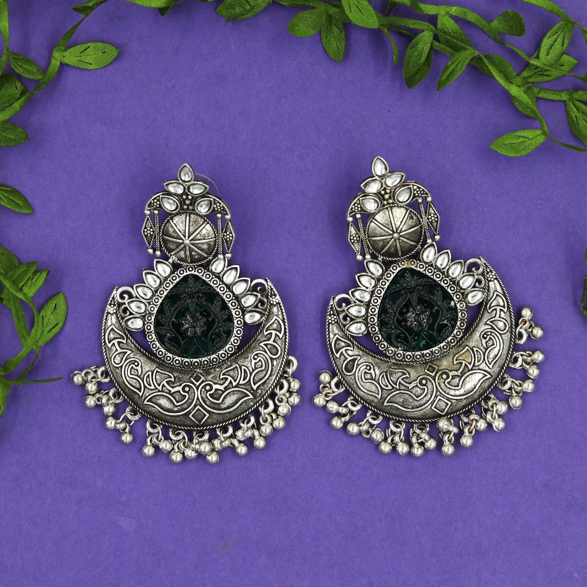 Chandbali Oxidized Earring 13199-33