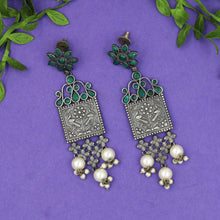 Green Oxidized Earring 7318-0730