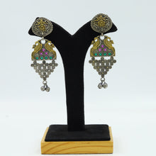 Ruby Green Oxidized Earring 1039-4043