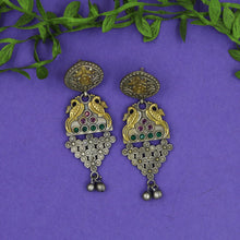 Ruby Green Oxidized Earring 1039-4043