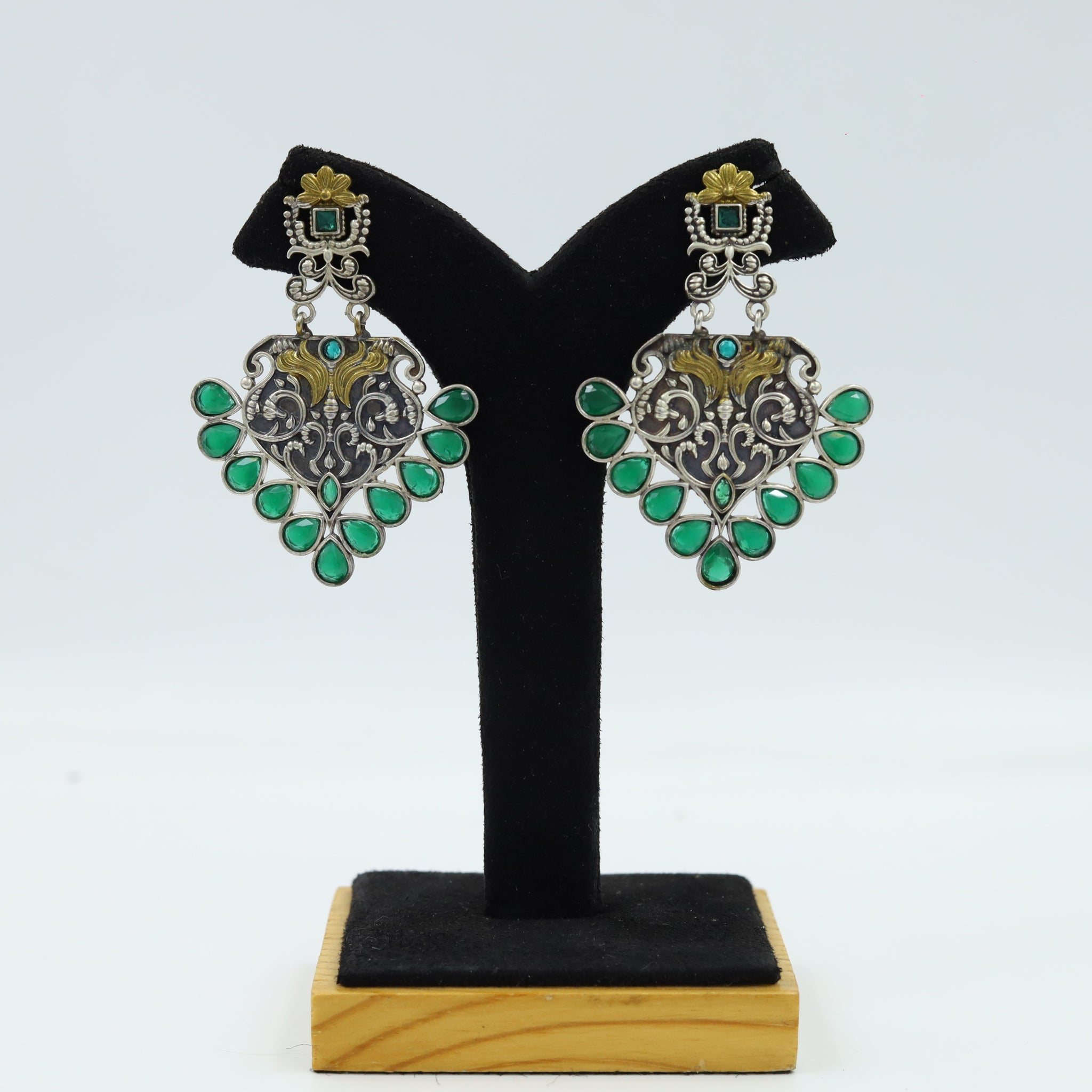 Green Oxidized Earring 11823-8018