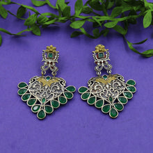 Green Oxidized Earring 11823-8018
