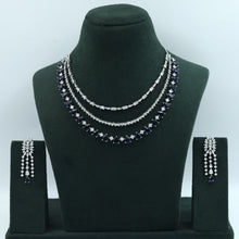Round Neck Zircon/AD Necklace Set 15345-69