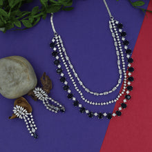 Layered Zircon/AD Necklace Set 15846-28
