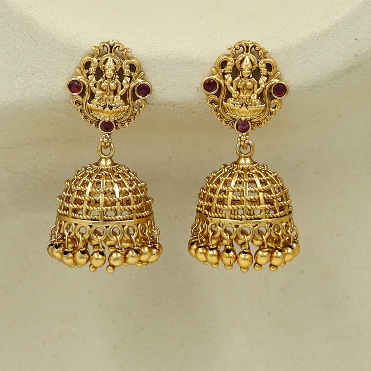 Jhumki Temple Earring 11159-33