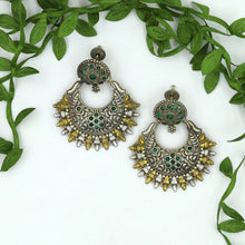 Green Oxidized Earring 1086-4090