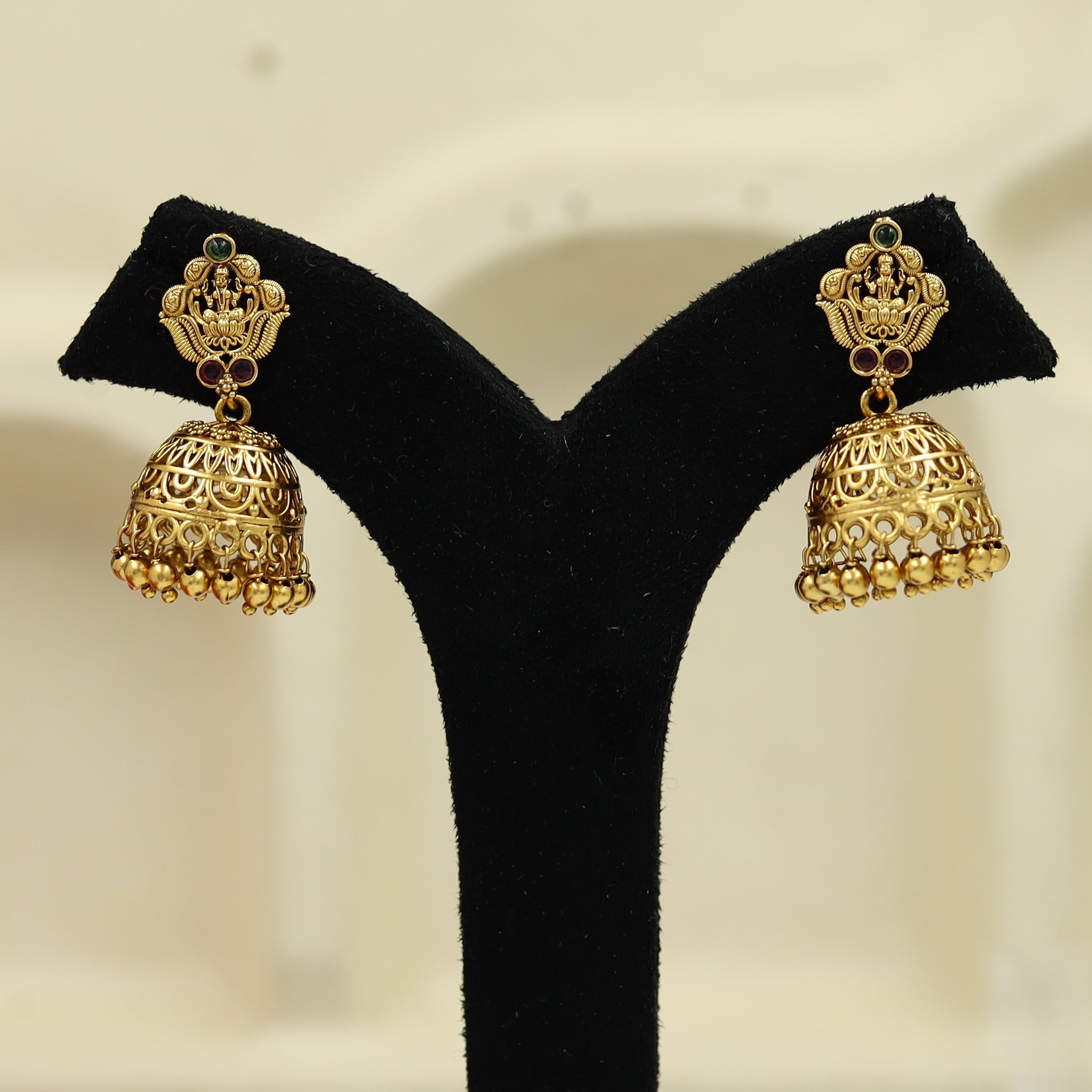 Jhumki Temple Earring 11158-33