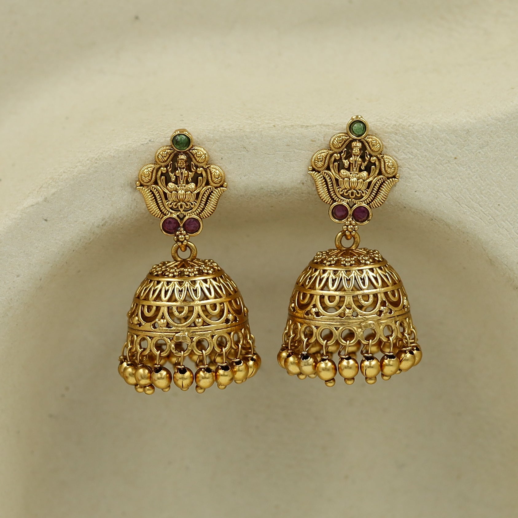 Jhumki Temple Earring 11158-33