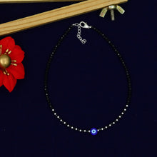 Pure 925 Hallmarked Evil Eye Silver Anklet 14501-22