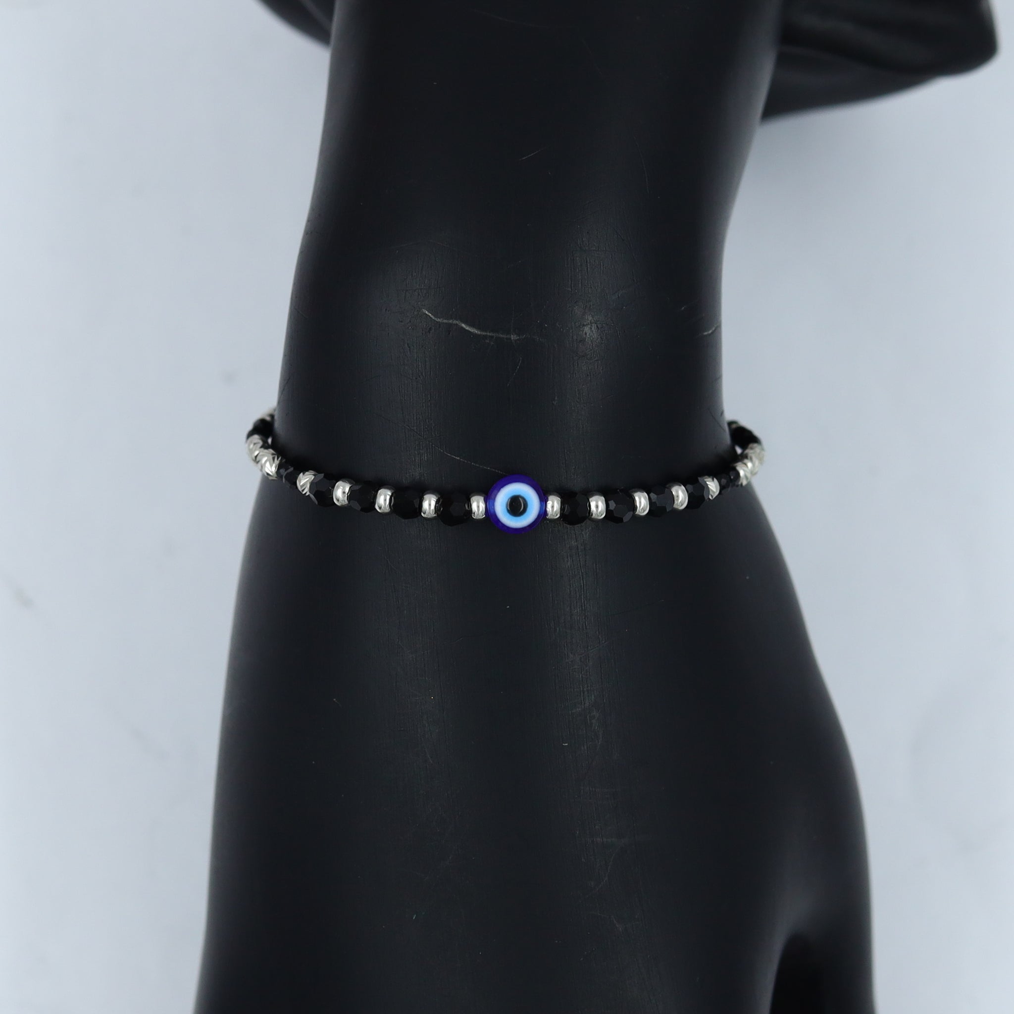 Pure 925 Hallmarked Silver Evil Eye Bracelet 14517-22