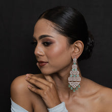 Mint Green Zircon/AD Earring 9791-4888 - Dazzles Jewellery