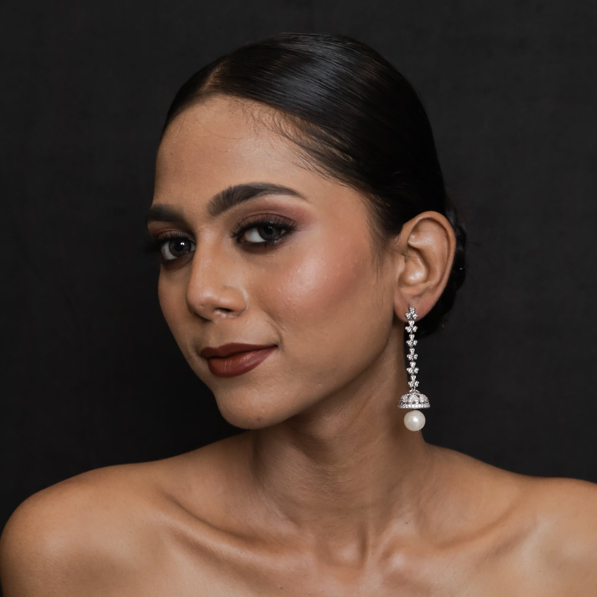 Stylish  Zircon/AD Jhumki Earring 6520-1225 - Dazzles Jewellery