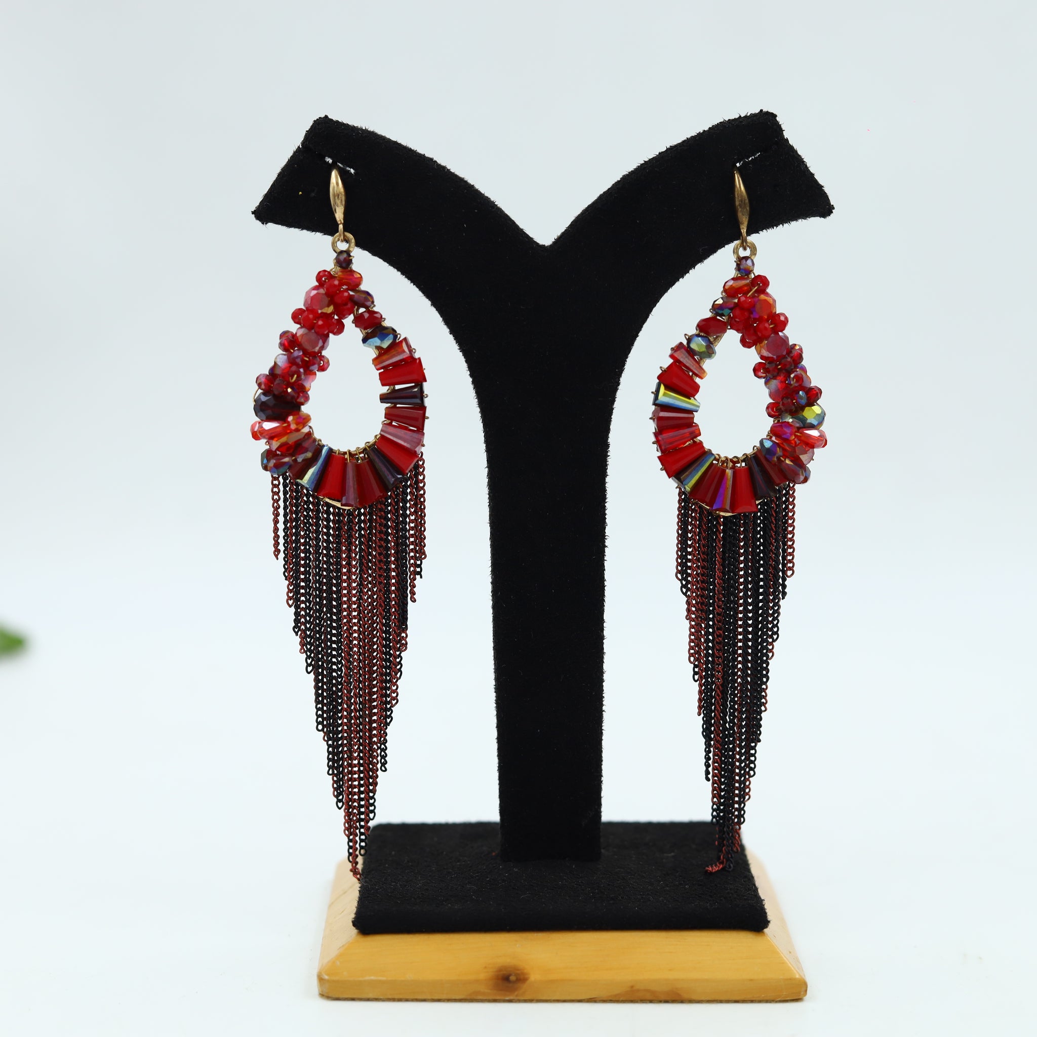 Long Tassles Red Fashion Earring 13657-100