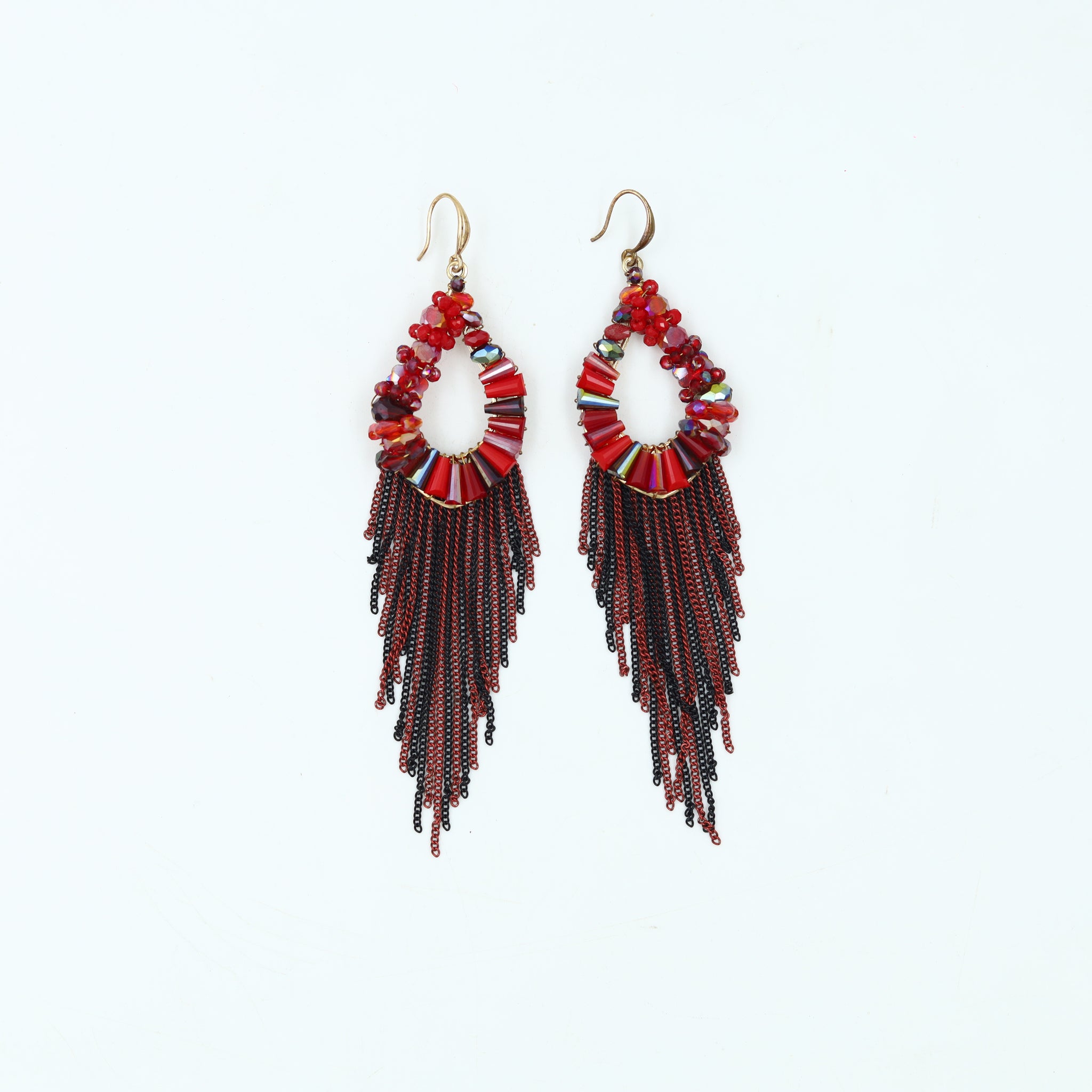 Long Tassles Red Fashion Earring 13657-100