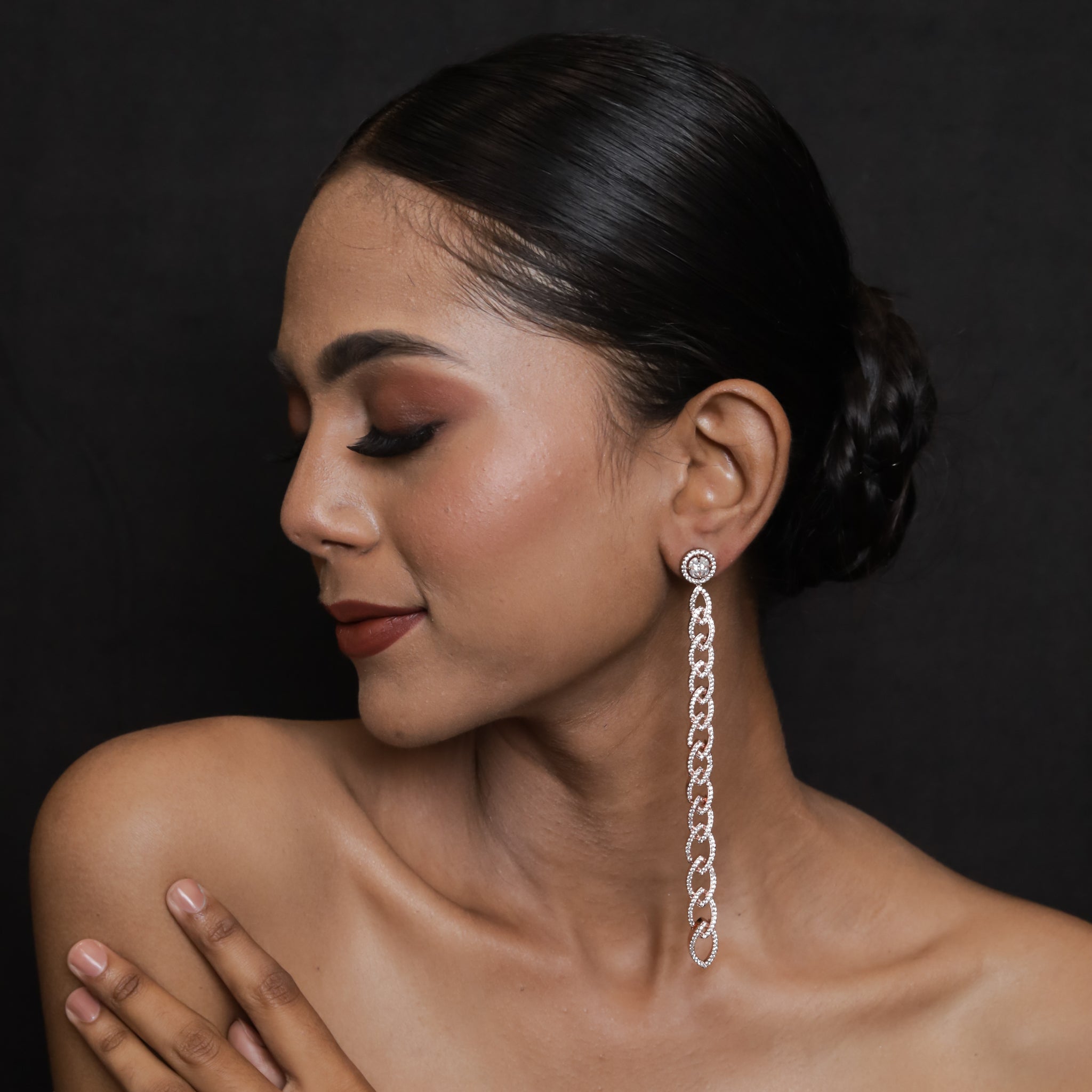 Zircon/AD Danglers Earring 1094-69 - Dazzles Jewellery