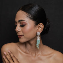 Mint Green Zircon/AD Earring 9921-5084 - Dazzles Jewellery