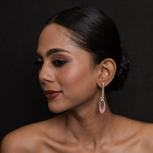 Pink  Zircon/AD Earring 9159-3641 - Dazzles Jewellery