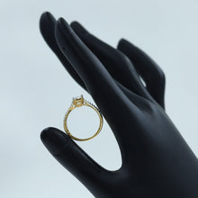 Square Solitaire Zircon/AD Ring 1464-02