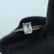 Square Solitaire Zircon/AD Ring 1464-02