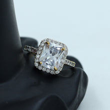 Gold Plated Square Shape Solitaire Zircon/AD Ring 6752-1225