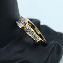 Gold Plated Zircon/AD Solitaire Ring 6702-1225