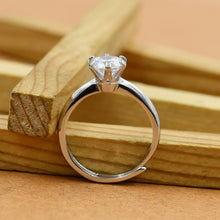 Pure 925 Hallmarked Solitaire Silver Ring 14359-22