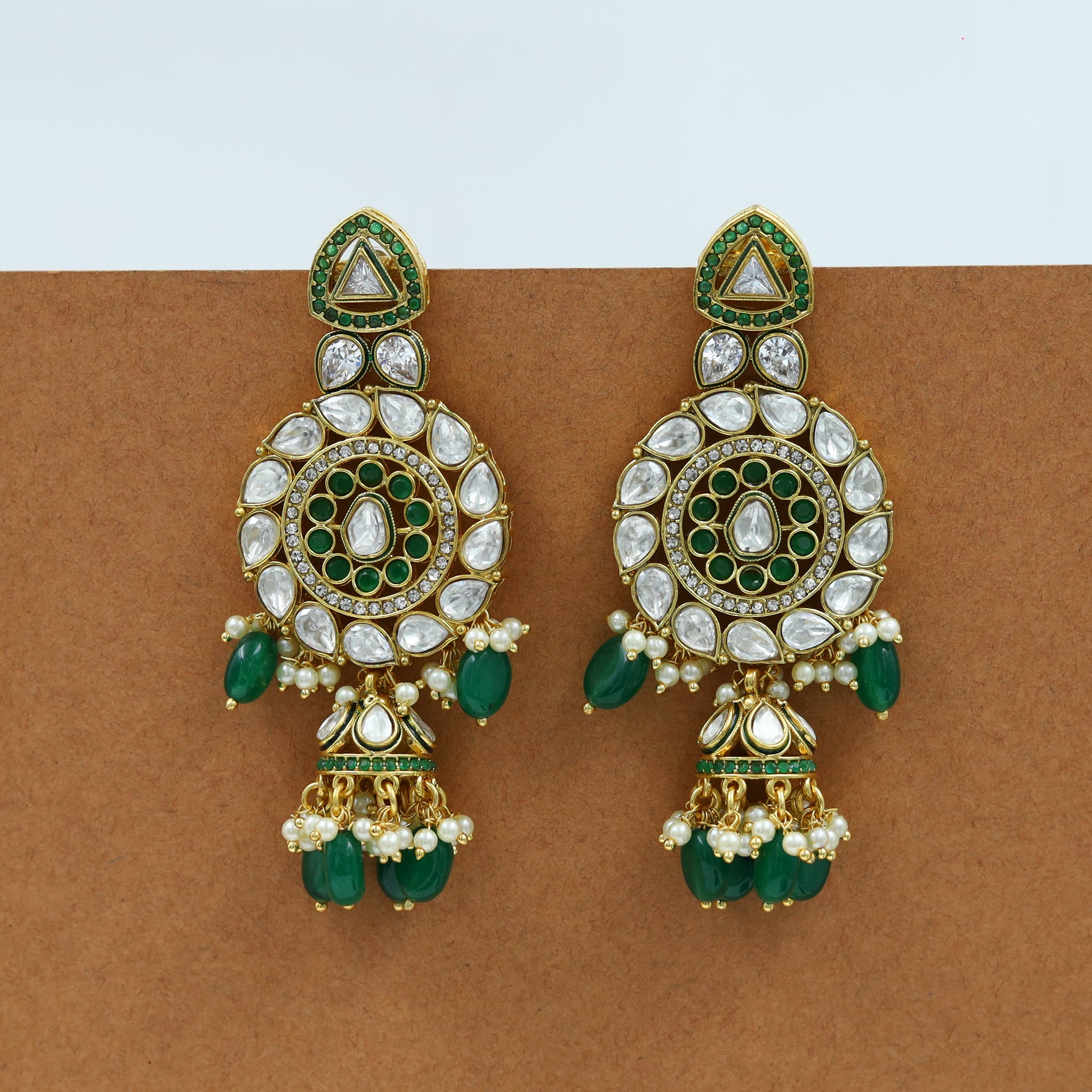 Long Jhumki Polki Earring 11027-21