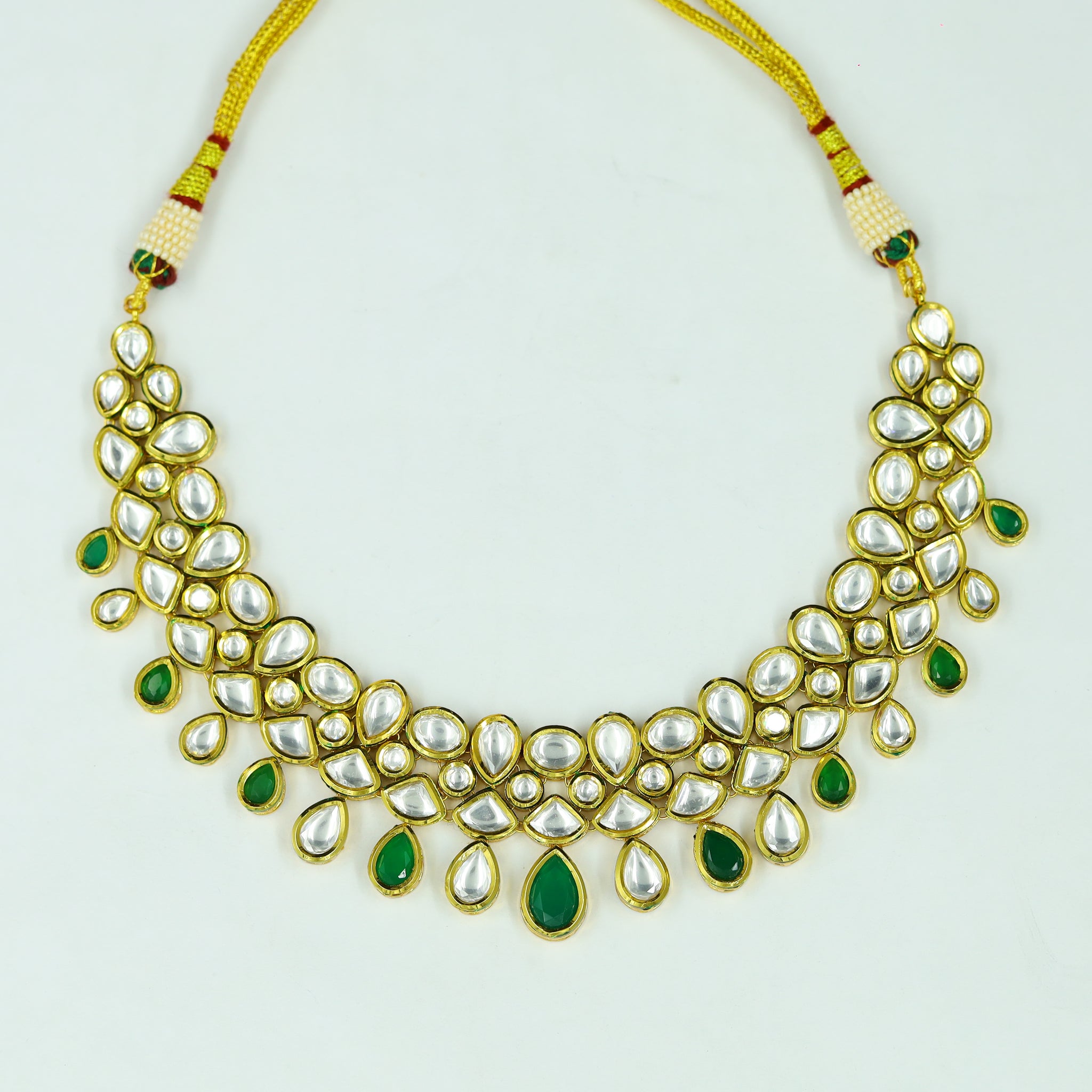 Round Neck Kundan Necklace Set 12183-28