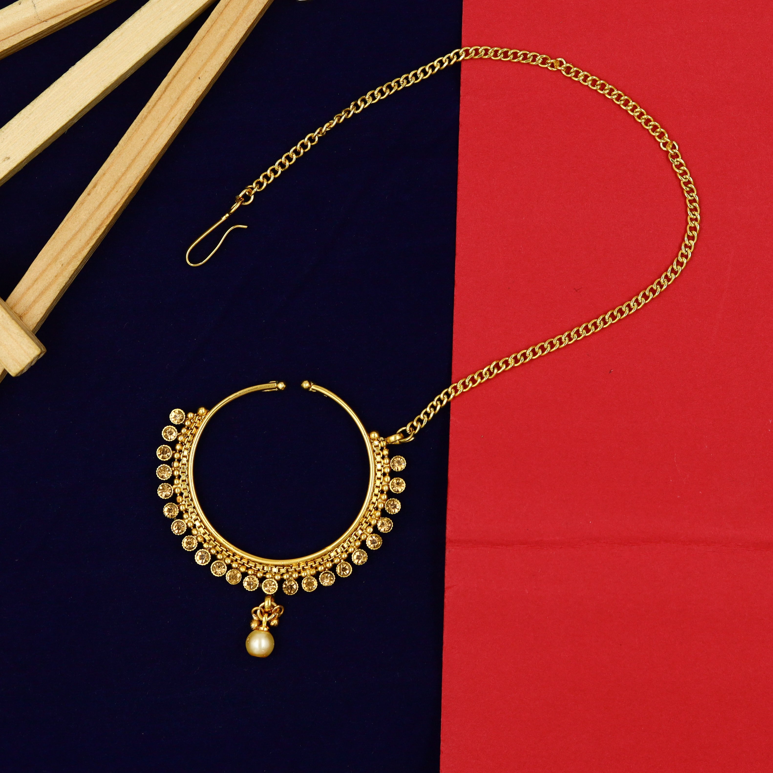 Buy Gold Look Nath 14223-100 Online 7696429514805 Dazzles Jewellery