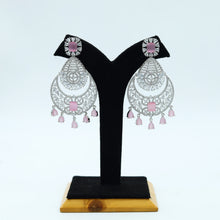 Silver Plated Zircon/AD Chandbali Earring 13235-0095