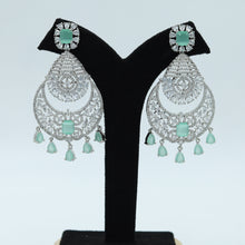 Silver Plated Zircon/AD Chandbali Earring 13235-0095