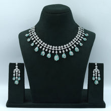 Round Neck Zircon/AD Necklace Set 10555-28