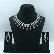 Round Neck Zircon/AD Necklace Set 10555-28