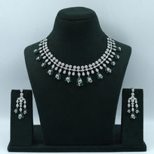 Round Neck Zircon/AD Necklace Set 10555-28
