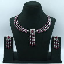 Round Neck Zircon/AD Necklace Set 10556-28
