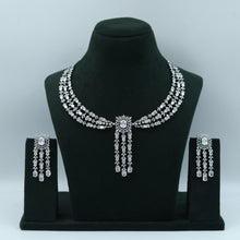Round Neck Zircon/AD Necklace Set 10556-28