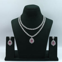 Round Neck Zircon/AD Necklace Set 15350-69